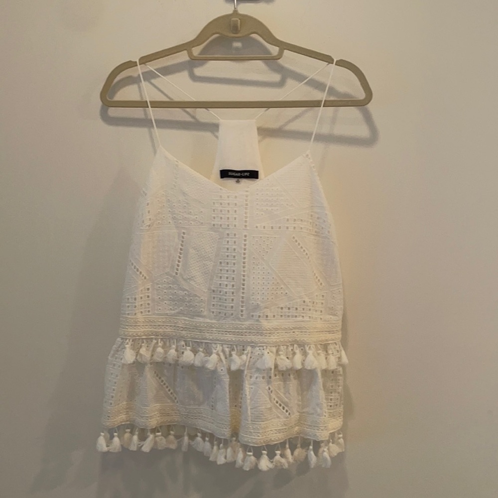 Sugar Lips White Detail Top | Size Medium